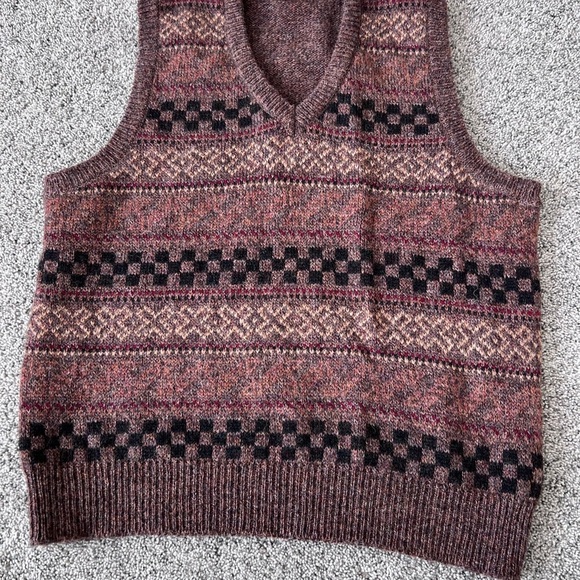 Neil Martin Made In Scotland 100% Wool Shetland Brown Sweater Vest Men’s L - Picture 1 of 8
